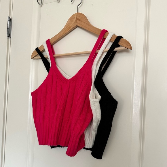 Cable Knit Rib Cami Tops (Pack of 3) - Picture 2 of 5